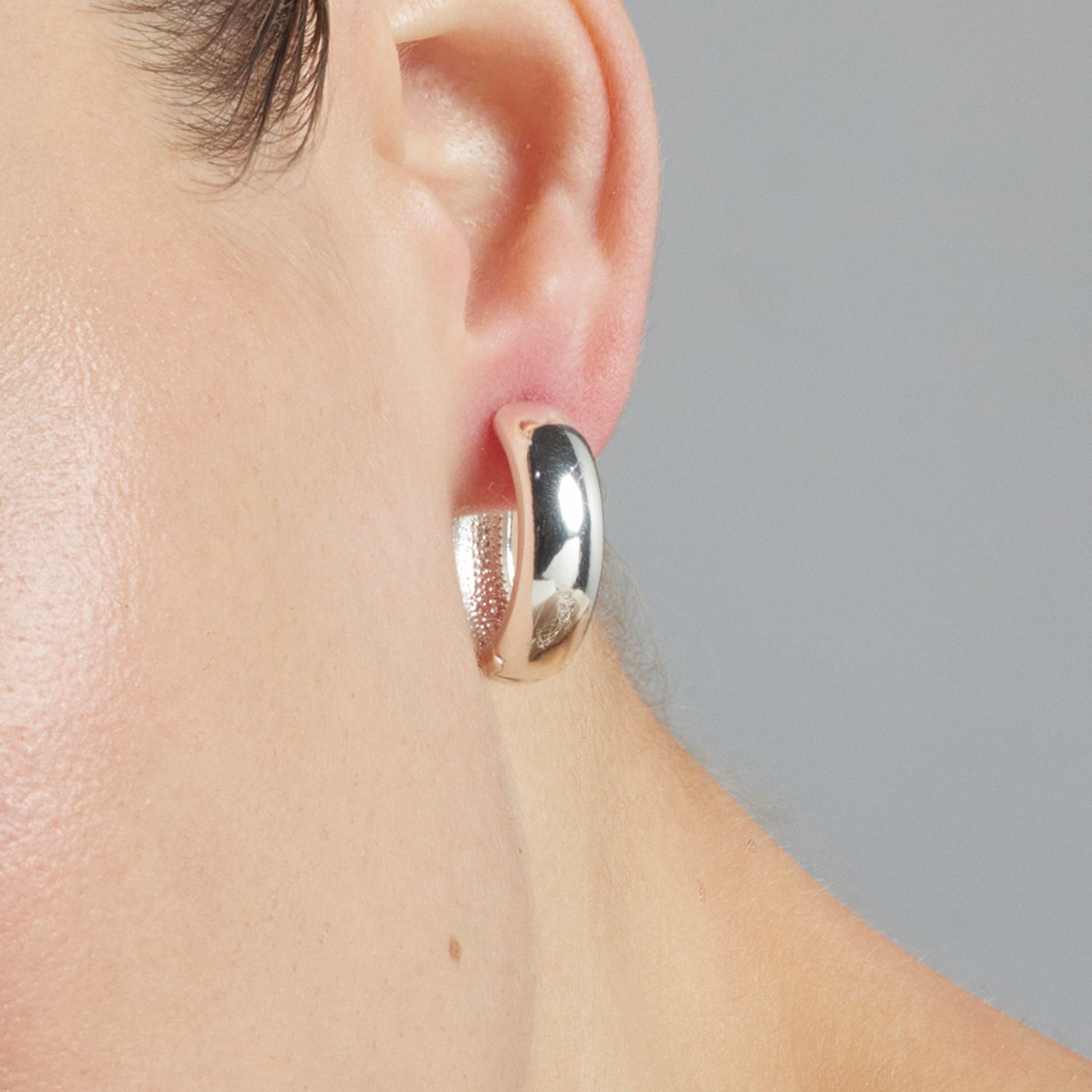 Luxenter - Wholesale Hoop Earrings - Pendientes acabados en rodio - Apruk3