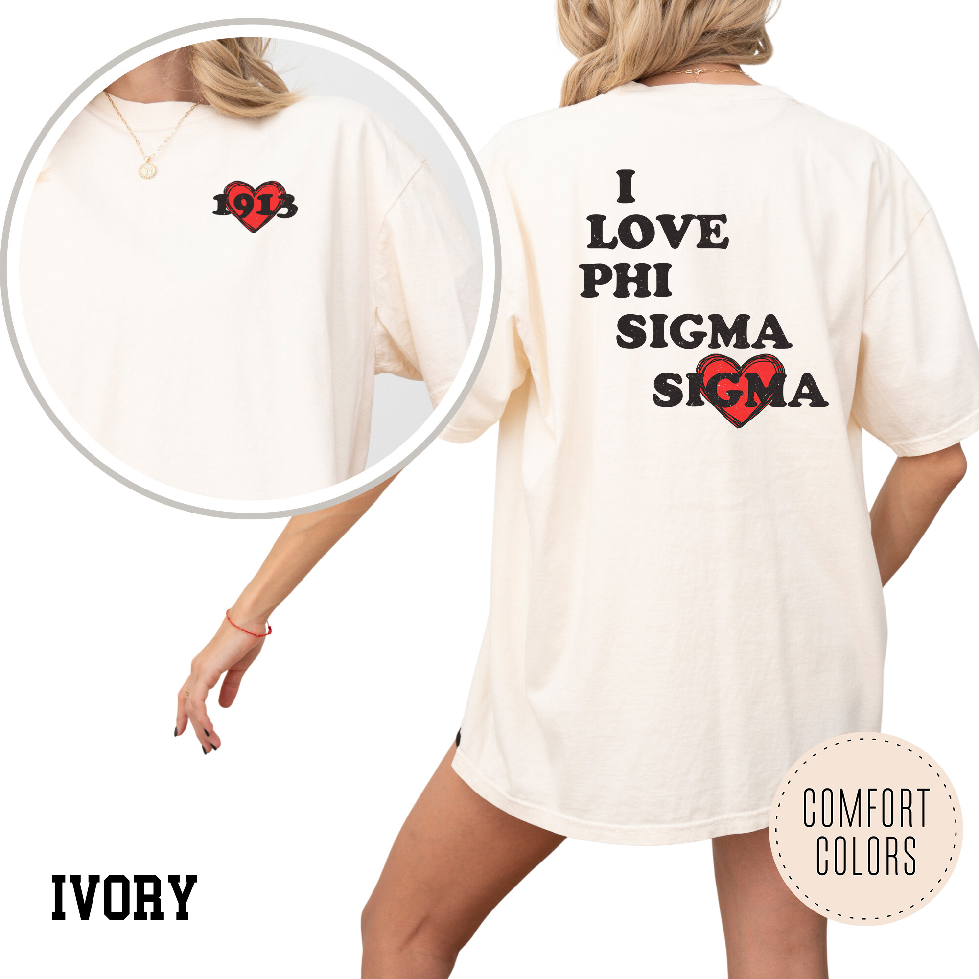 Kite and Crest - Wholesale Screen Printed T-Shirt - Women's - I Love Comfort Colors Sorority T-shirt19