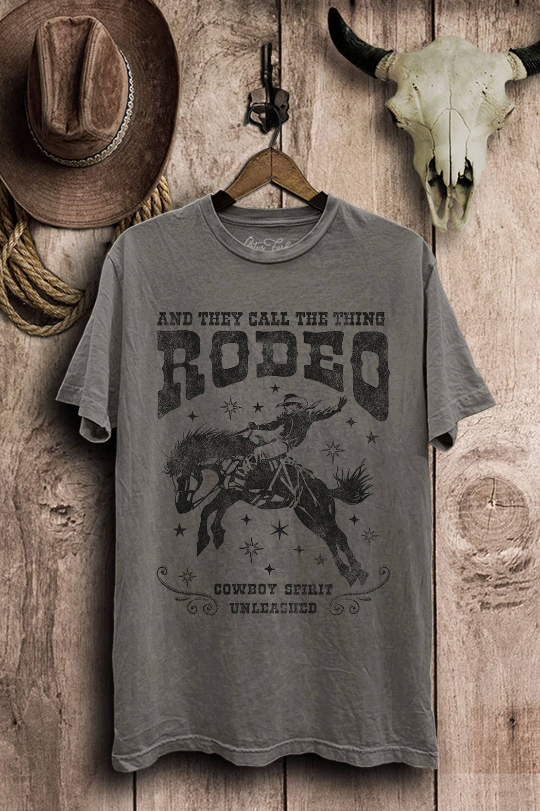 Lotus Fashion Collection - Wholesale Screen Printed T-Shirt - Women's - And They Call The Thing Rodeo Western Graphic Top5