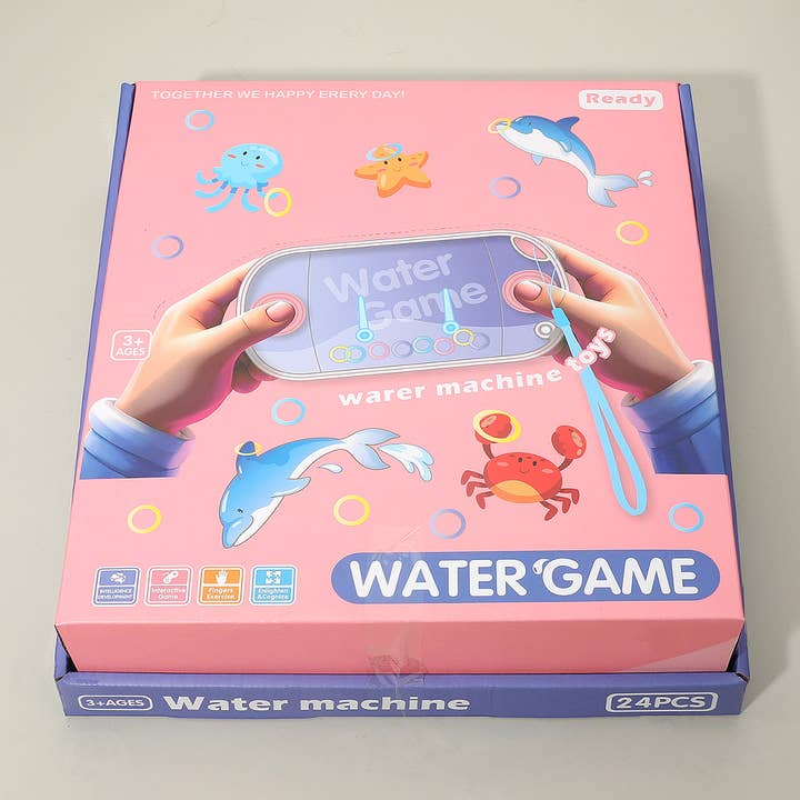 Sensibling Corp. - Vente Jouet classique – enfant - 24PCS - Jeu de lancer d'anneaux d'eau imprimé Kids Bunny Labubu3