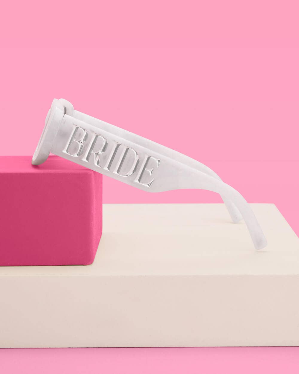 xo, Fetti - Wholesale Sunglasses - Women's - Bride Sunglasses | White Marble, Silver Logo, Bachelorette 3