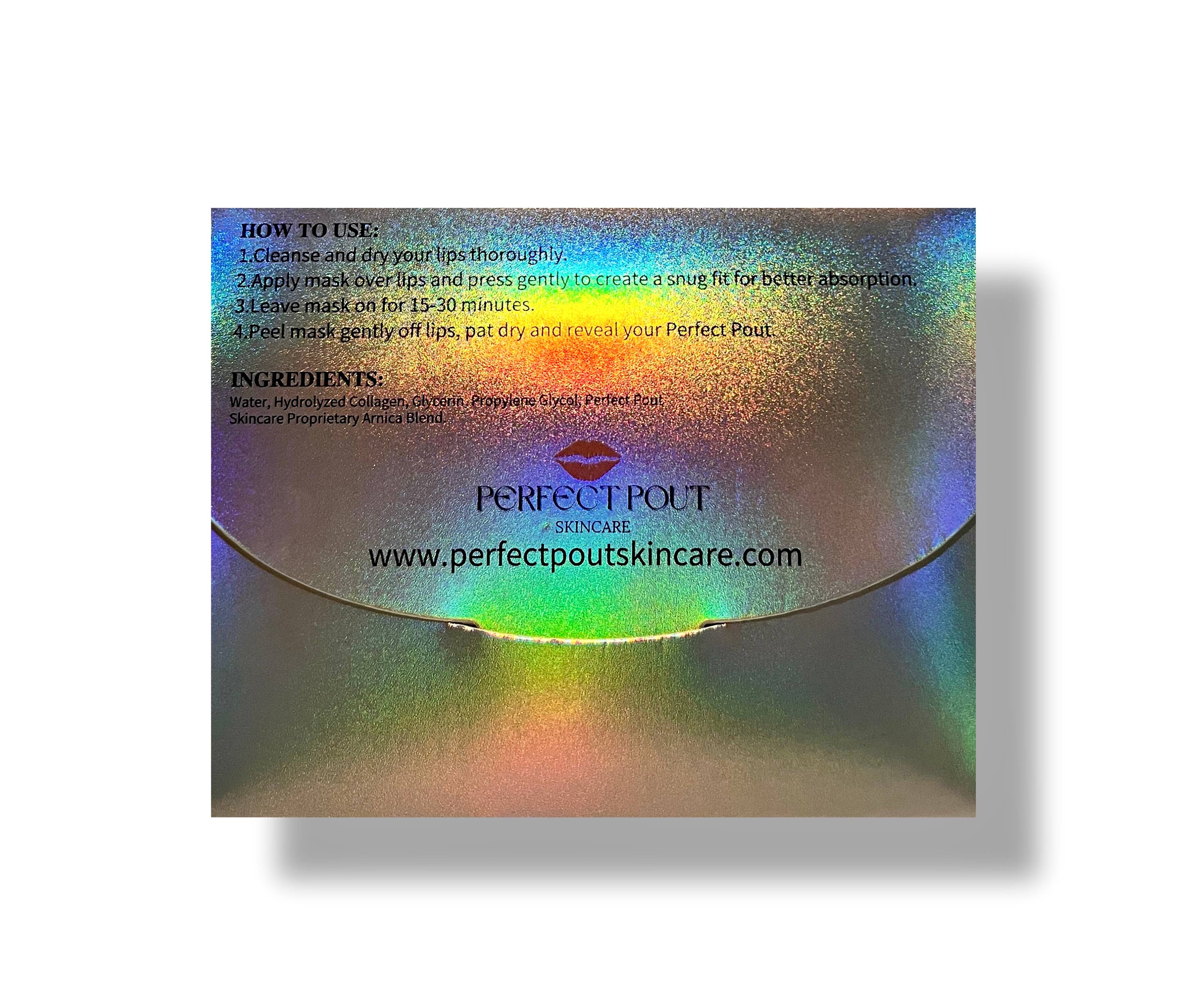 Perfect Pout Skincare - Vendita all'ingrosso Maschera/trattamento labbra - Gele labbra Arnica + Collagene - Confezione all’ingrosso da 501