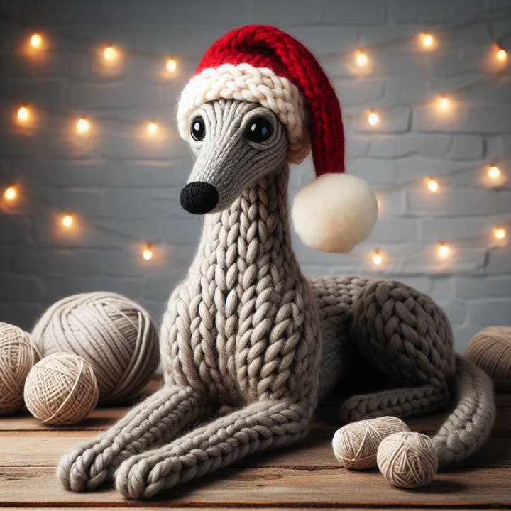 Single Luxury Whippet Christmas Card for wholesale by Two Woofs