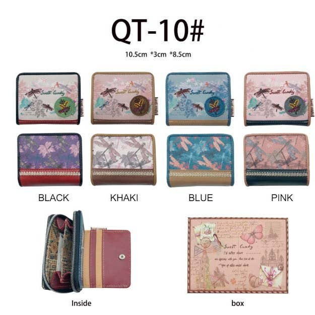 Women's Sweet Candy Purse with Dragonfly, Box and Zipper for wholesale by Chenson & Gorett