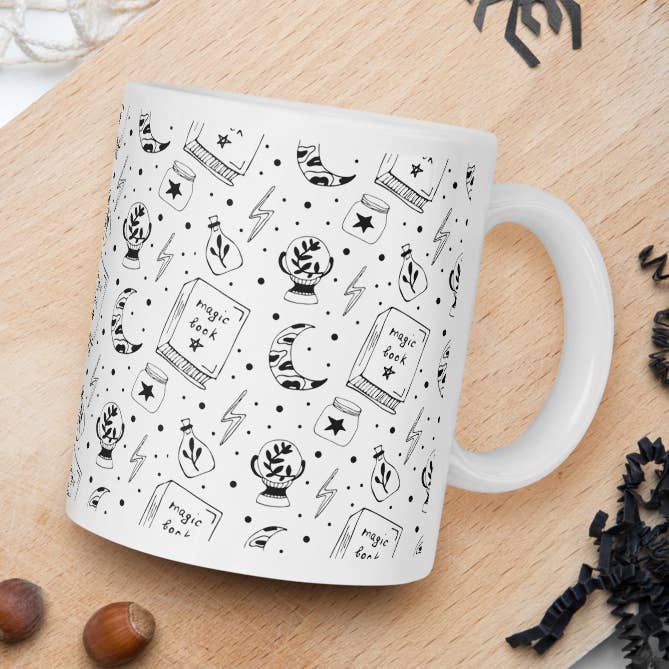 Witch Magic Spell Book Coffee Mug for wholesale by a riley creations