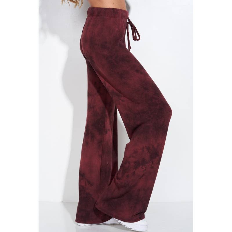 WINE CHARCOAL Tie dye print sleep lounge wear sets for wholesale on Faire8