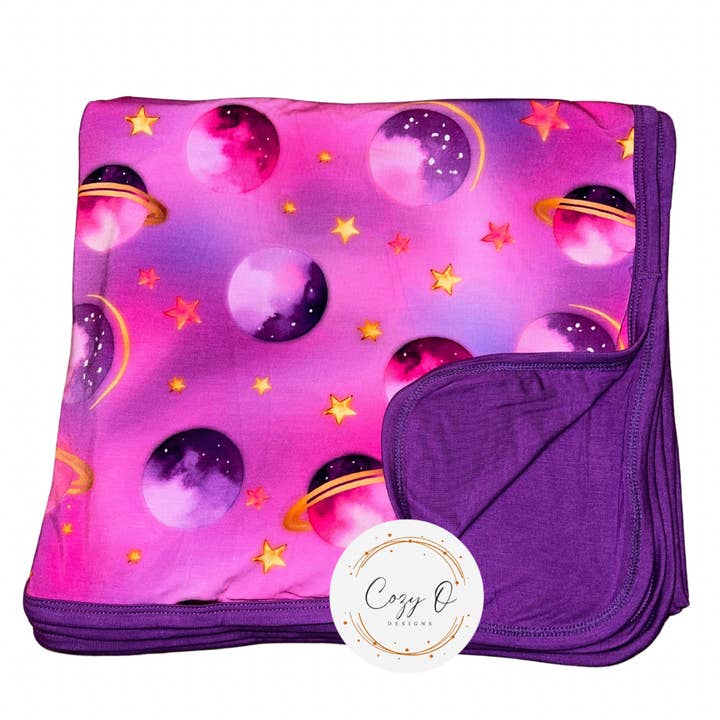 Groovy Galaxy RTS Bamboo Blanket for wholesale by Cozy O Designs LLC