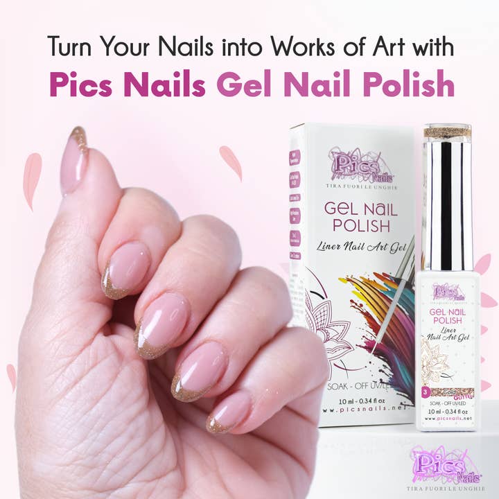 Pics Nails – wholesale Nagellack – Semi-Permanent Nail Art Liner Gel UV/LED Nagellack 10 ml - Guldglitter 31