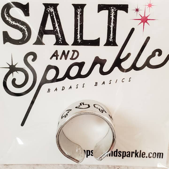 Salt and Sparkle - Wholesale Band/Stacked Ring - Moon Phases Celestial Silver Ring7