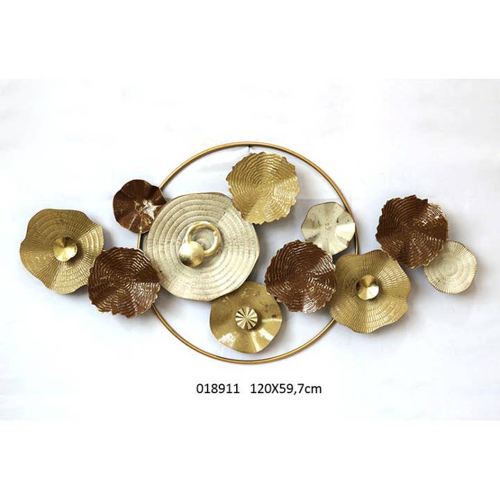 Wanddeko Multi-Scheiben Braun/Gold 120 x 7,6 x 59,7 cm für den Großhandel von Faye