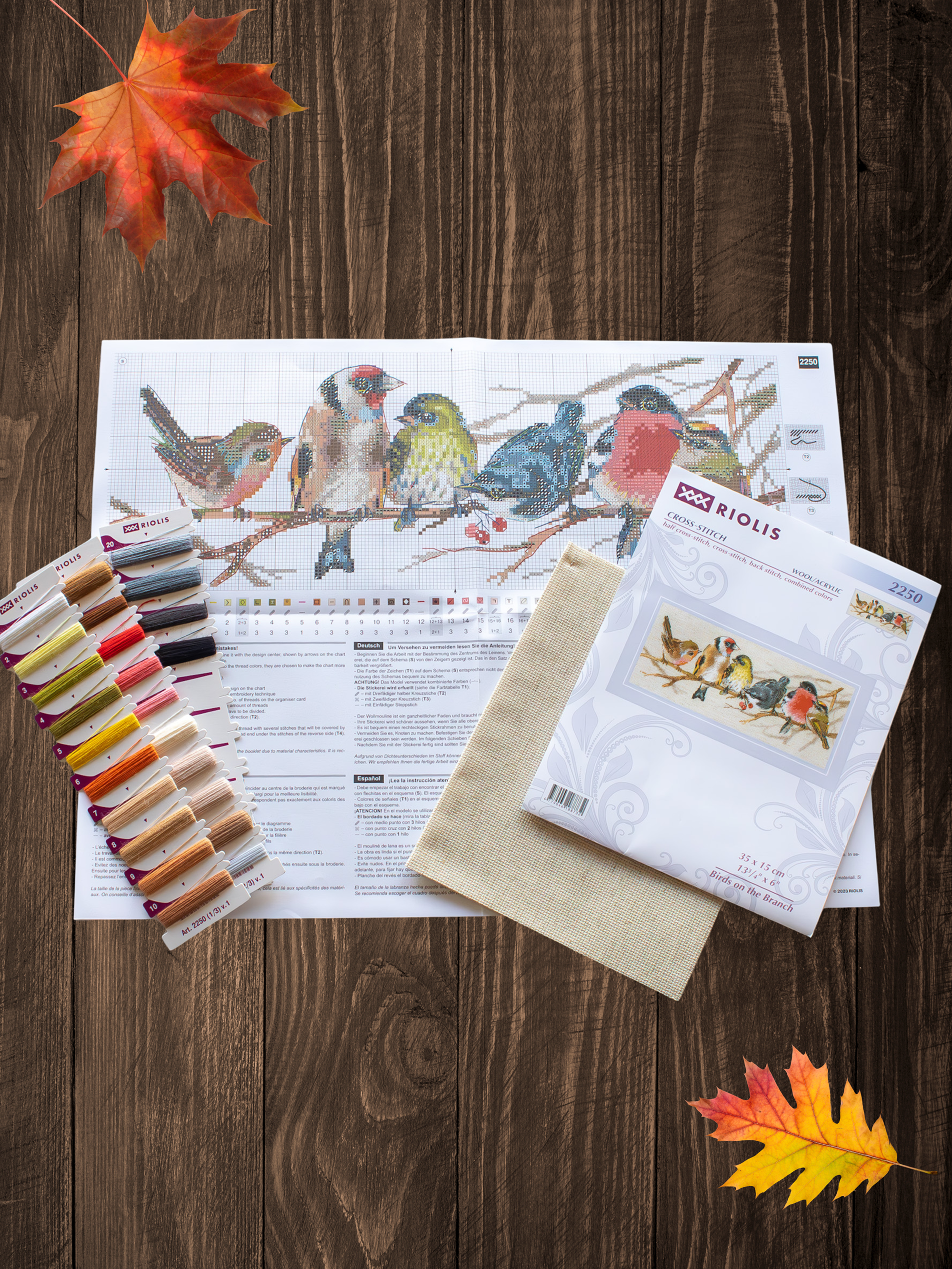 RIOLIS - Vente Accessoire de broderie/point de croix - Kit de point de croix RIOLIS 2250 Oiseaux sur la branche6