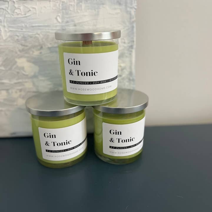 Rosewood Home - Wholesale Jar/Filled Candle - Gin & Tonic Candle - 8oz1