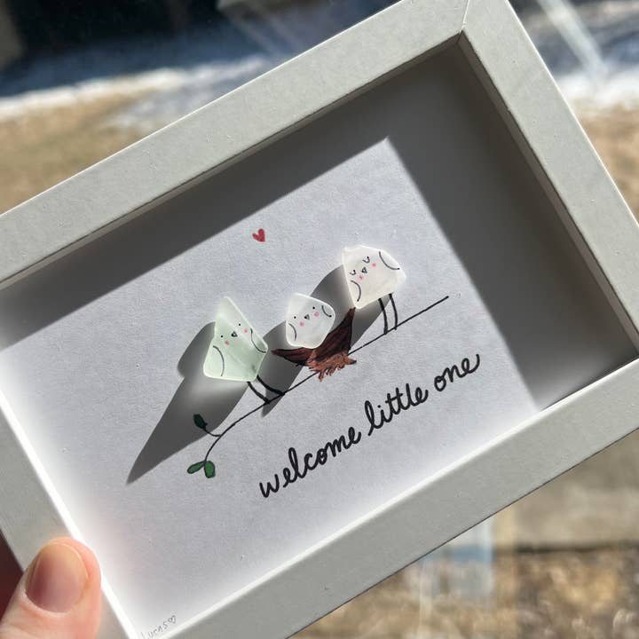Sook & Hook - Wholesale Art Print - Welcome Baby Sea Glass Art3