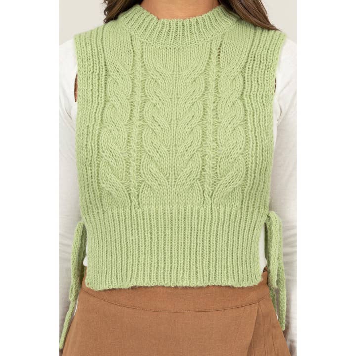 HYFVE - Wholesale Sweater Vest - Women's - HF24F069-SIDE TIE SWEATER VEST