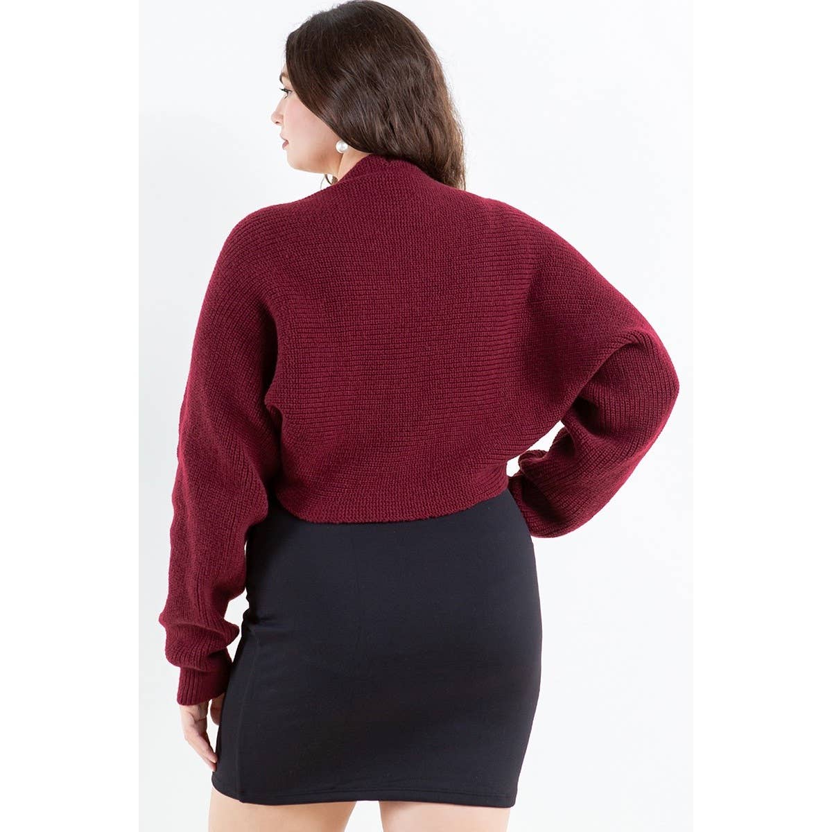 Curve Market – Cardigan - Mulher por atacado – CASACO CURTO ABERTO DE MALHA TAMANHO GRANDE6