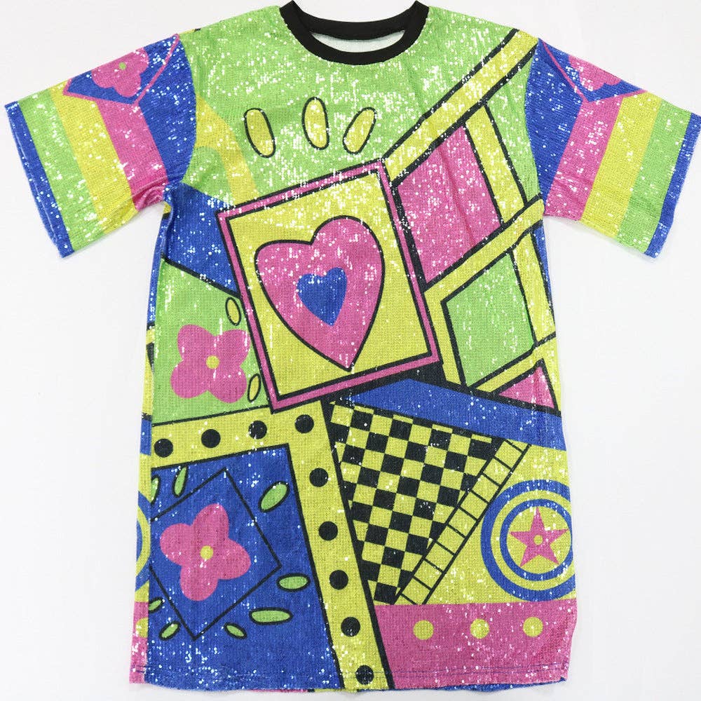 MB Fashion Wholesale - Wholesale Dress - Women's - MB FASHION SEQUIN MINI SHIRT LOOSE DRESS 9984LY36