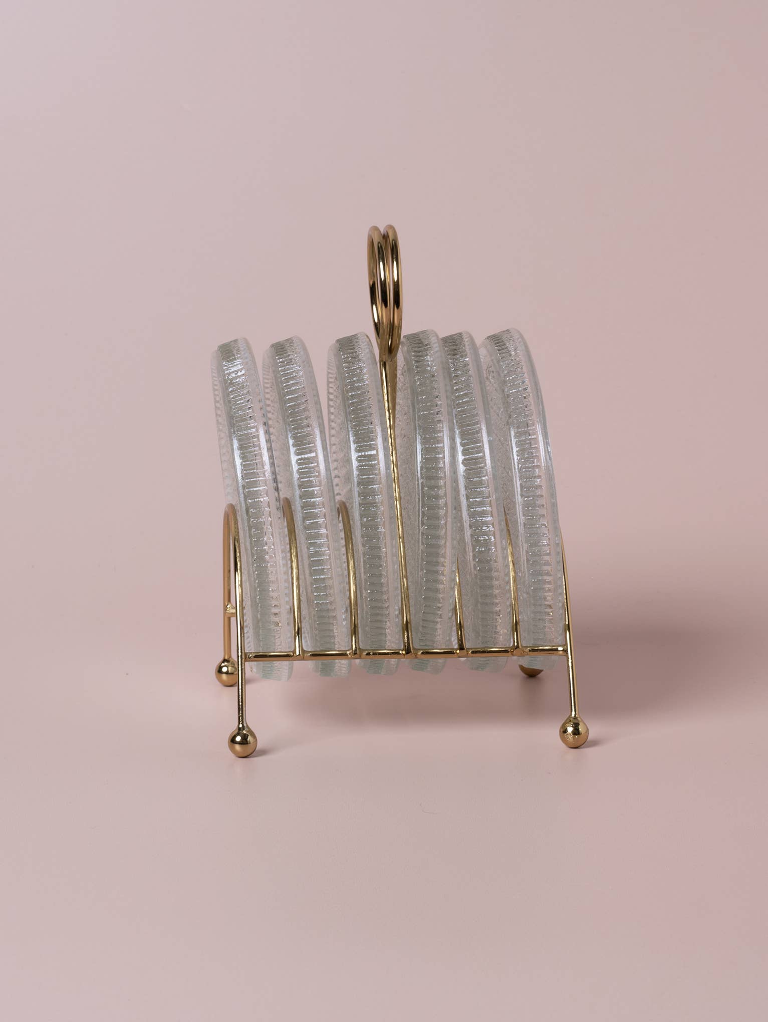 Made Market Co. - Vente Sous-verre - Ensemble de sous-verres en verre avec support en métal MCM8