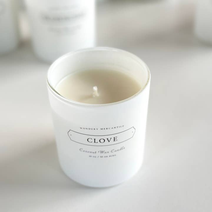 Wondery Mercantile - Wholesale Jar/Filled Candle - Clove Coconut Wax Candle | Spiced Chai Tea Autum Scent13