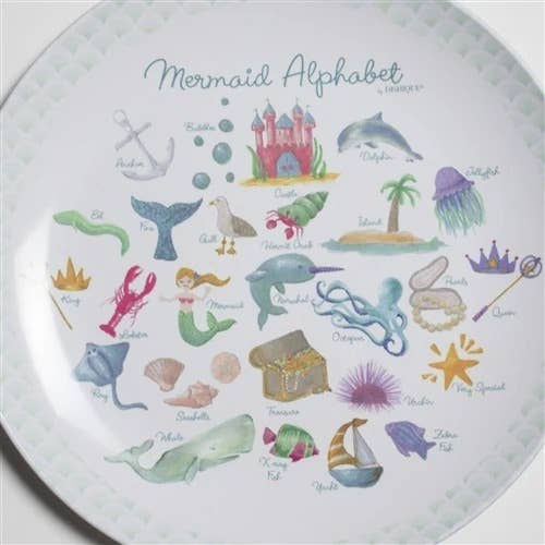Dishique - Wholesale Dinner Plate - Mermaid Alphabet Plastic Plate