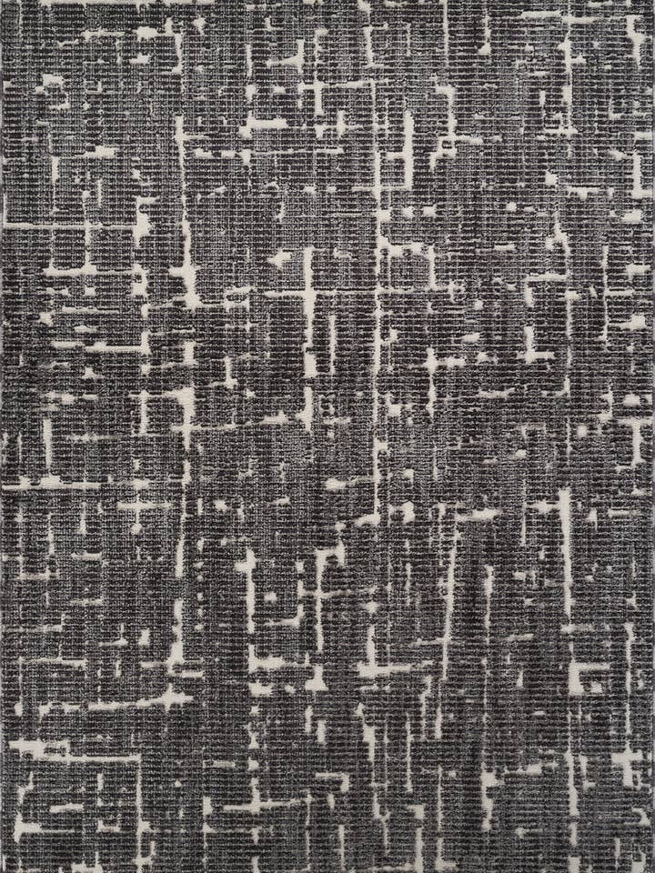 Burke Modern Abstract Black Ivory Area Rug for wholesale by Abani Rugs