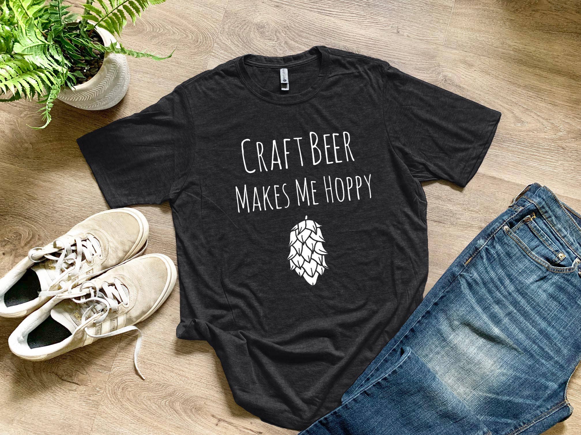 Moonlight Makers - Wholesale T-shirt met print - Heren - Craft Beer Makes Me Hoppy - Grappig T-shirt voor heren - Hops, Pun6