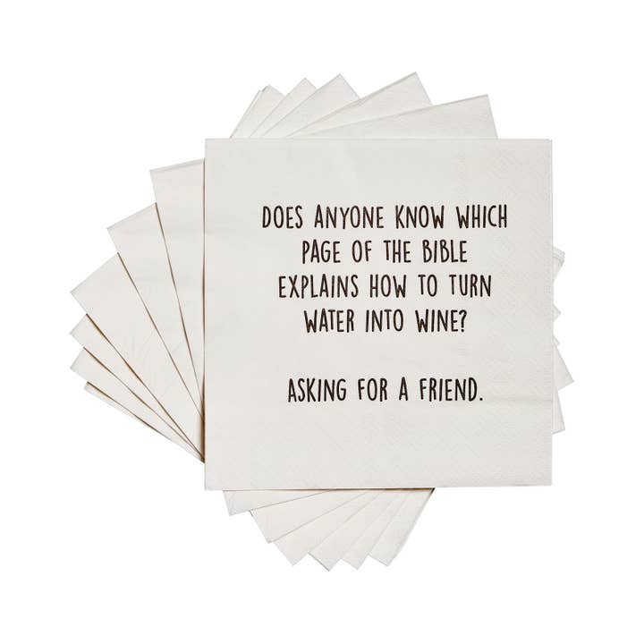 ellembee gift - Wholesale Disposable Napkin - Does anyone know which page of the bible Cocktail Napkins