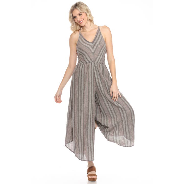 Lakhays Collection Inc. - Wholesale Jumpsuit - Women's - Stripe Plazzo Overall