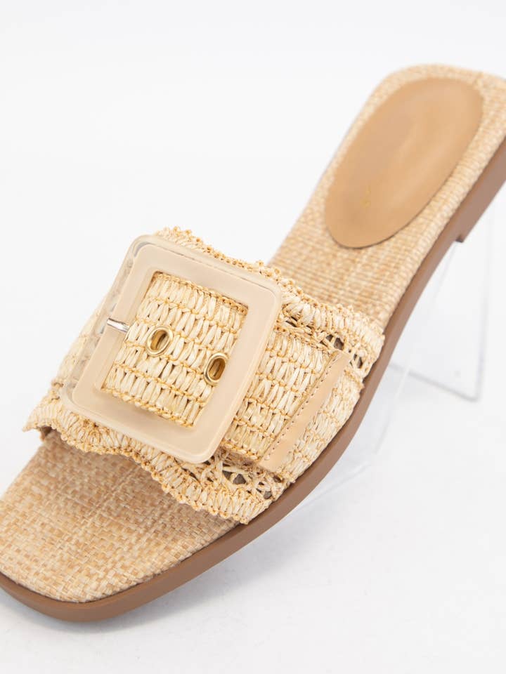 NATURAL NAYAN WOVEN UPPER WITH LARGE BUCKLE for wholesale on Faire1