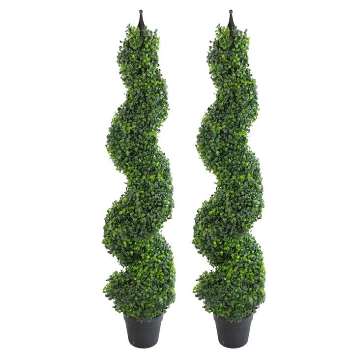 Par de Topo Metal Boxwood Espiral Árvores Topiária Metal por atacado de Leaf Design UK LTD