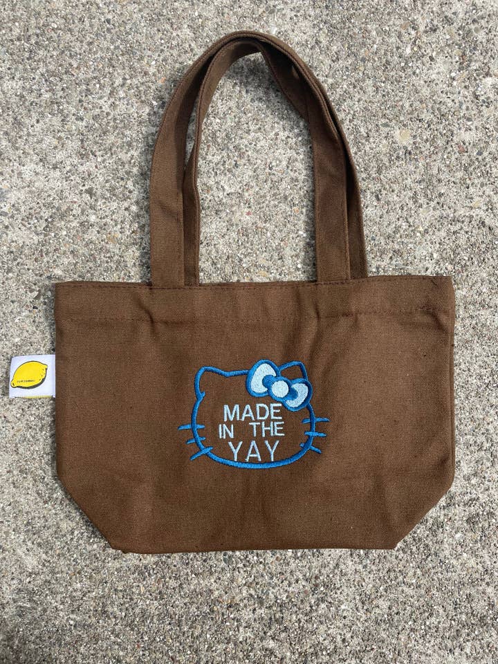 HK Made In The Yay Mini Brown Tote (Blue Tones) for wholesale by Lemonade51o