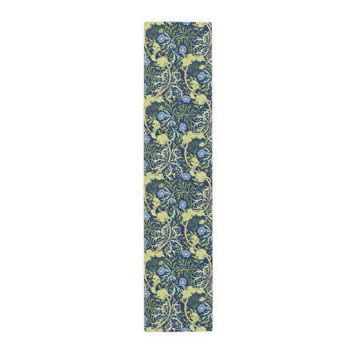 Willy Morris Home Emporium - Wholesale Table runner - Table Runner inspired by William Morris - Seaweed Collection (Blue Flower)7