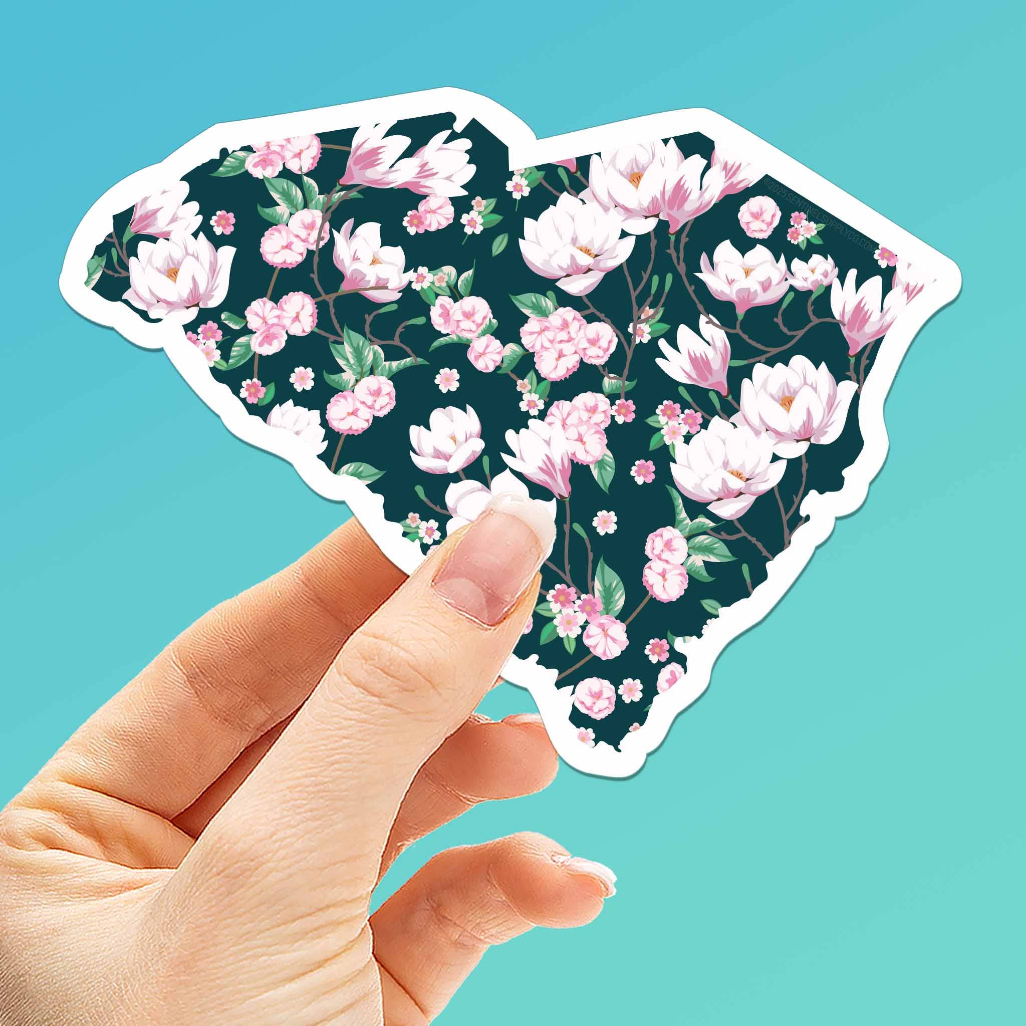 Sentinel Supply - Wholesale Sticker - South Carolina Magnolia Flower Sticker - Cute Southern Decal1
