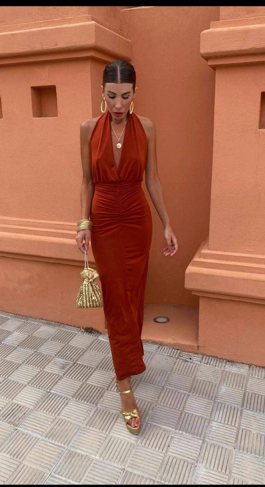 LORIANE – wholesale Dress – Women's – 6194 - Sleeveless long dress with bare shoulders8