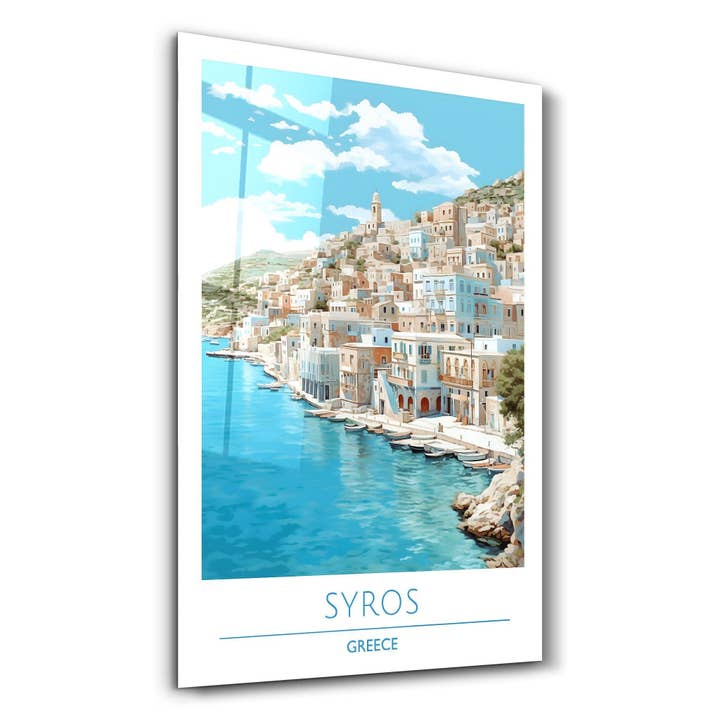 Syros Greece-Travel Posters | Glass Wall Art for wholesale by Artdesigna KG