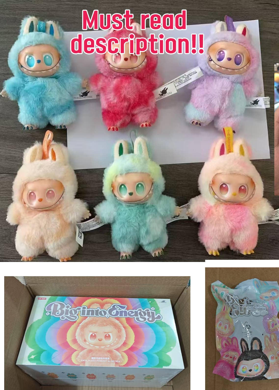 Wholesale Labubu Style THE MONSTERS Big Into Energy Bag keychain