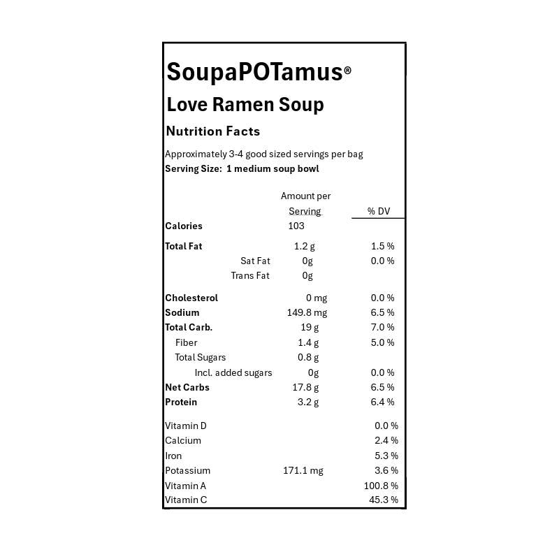 SoupaPOTamus LLC – wholesale Soup – SoupaPOTamus Love Ramen Shelf-Stable Dry Soup2