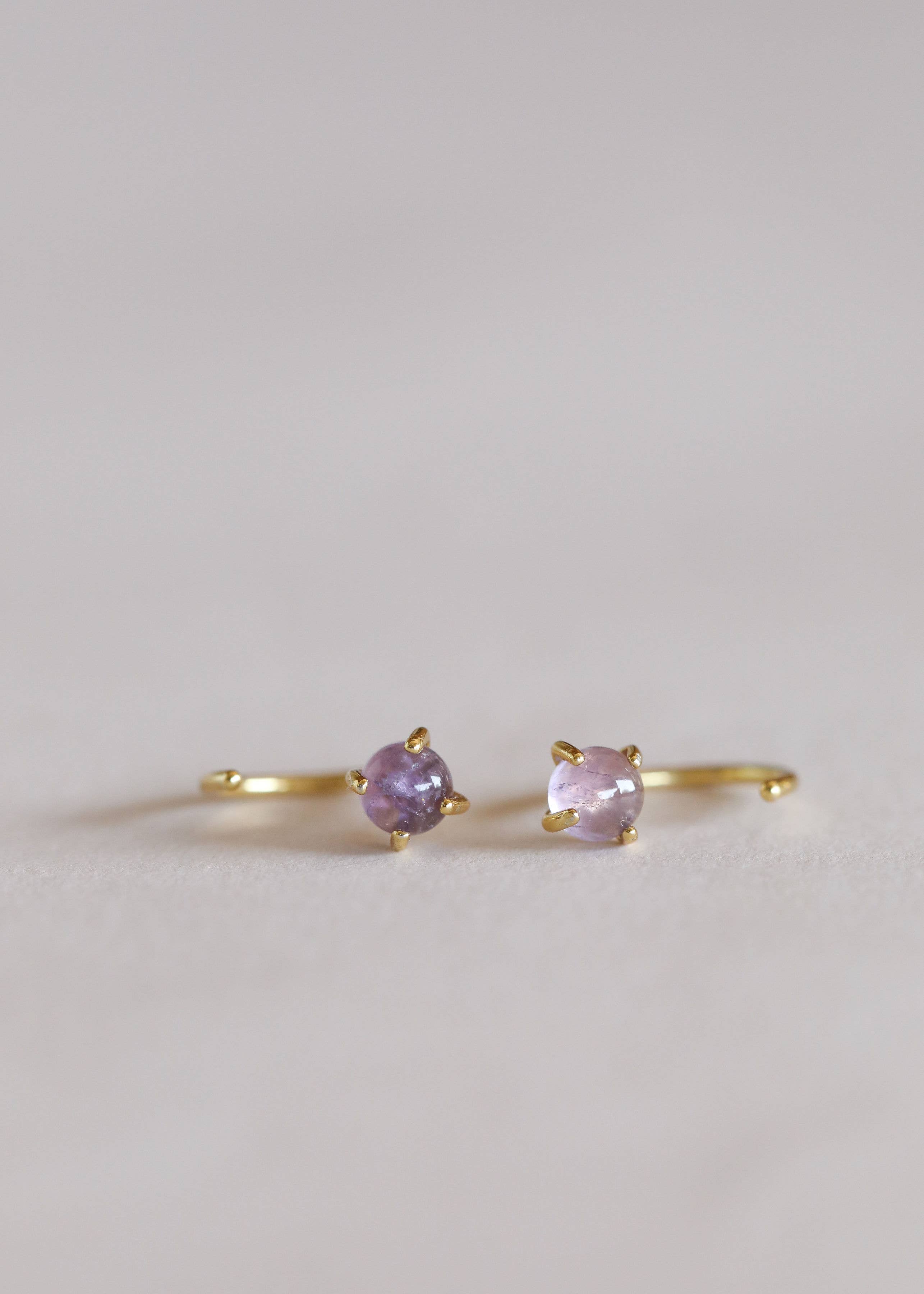 JaxKelly – wholesale Huggie earrings – Huggies - Amethyst - Gold Earrings2