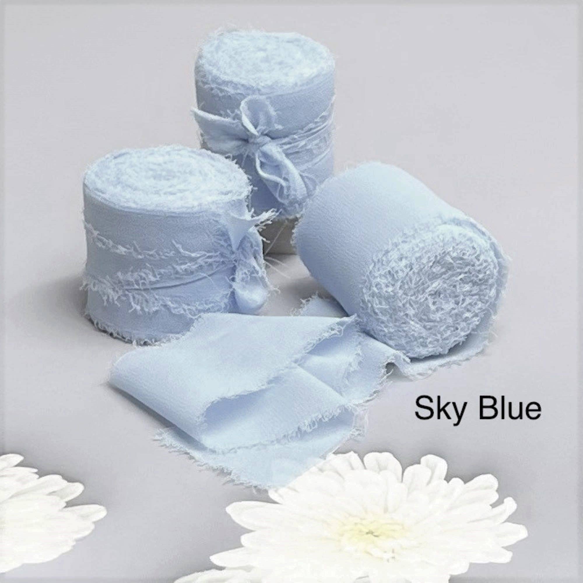 Cathayana - Vendita all'ingrosso Nastri - Confezione regalo - Nastro in chiffon fatto a mano con frange, per bouquet da matrimonio1