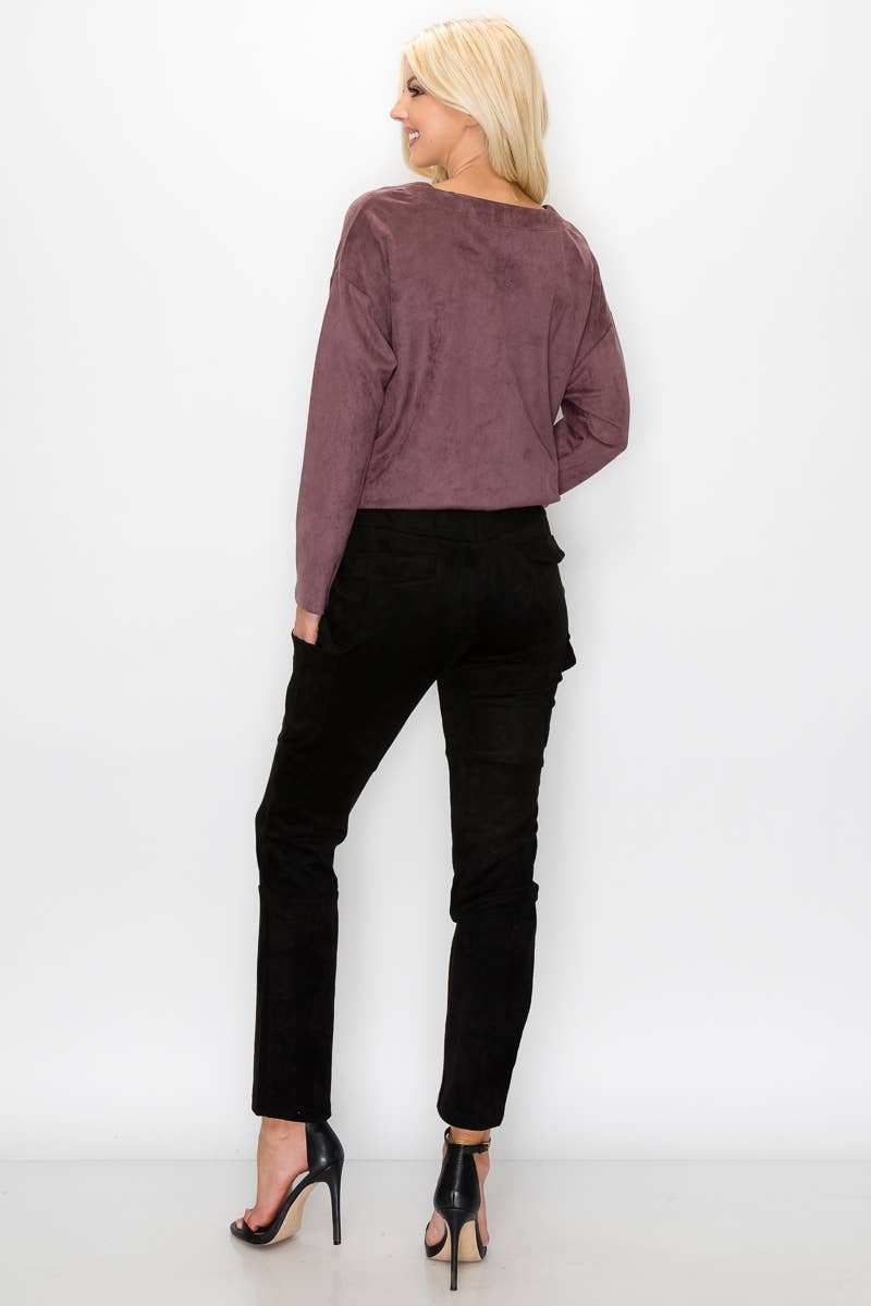 Joh Apparel - Wholesale Pants - Women's - Amber Stretch Suede Cargo Pant11