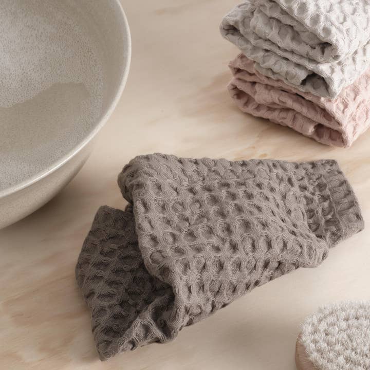 The Organic Company - Wholesale Wash Cloth - Big Waffle Wash Cloth (3 pack) - Clay