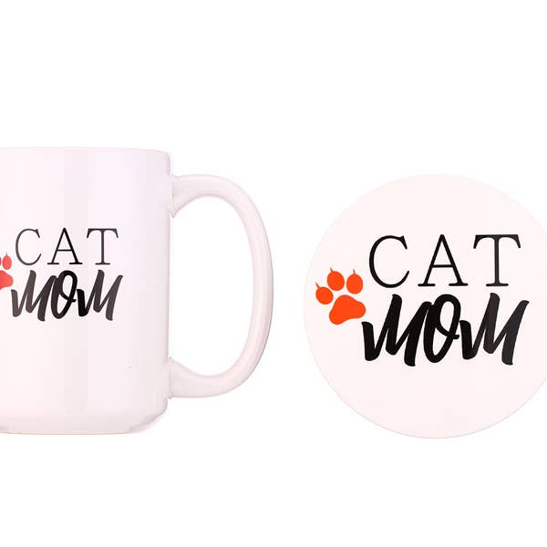 Nima Accessories Inc - Wholesale Coffee Mug - Ladies Cat Mom Coffee Mug and Coaster Gift Set 1