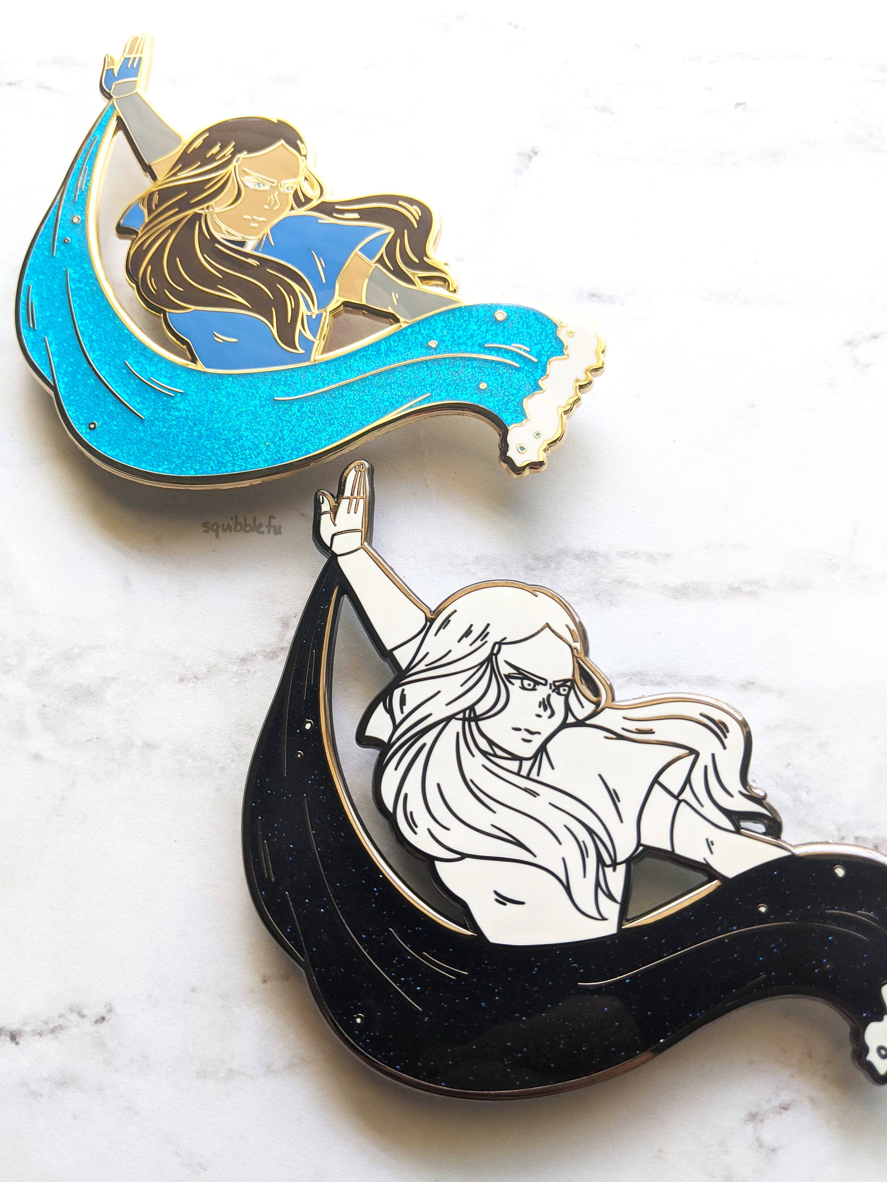 squibblefu - Wholesale Lapel Pin/Button - ***RETIRING last chance!*** Katara | ATLA in Action | Hard Enamel Pin1