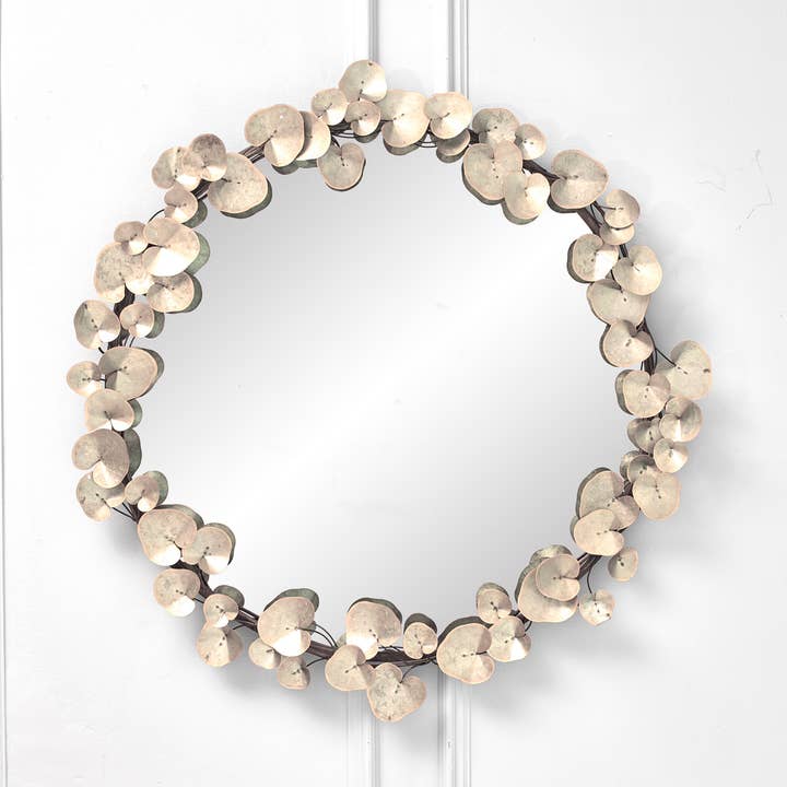 Gaia Mirror Antique White Gold for wholesale on Faire1