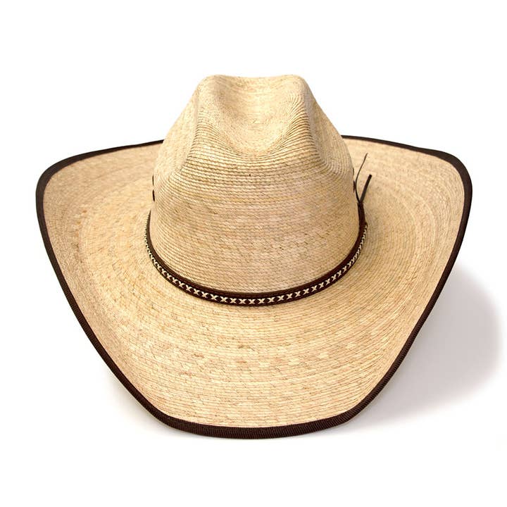 Western Express - Wholesale Cowboy hat – Unisex - Palm Straw Western Cattleman Hat with Brown Trim3