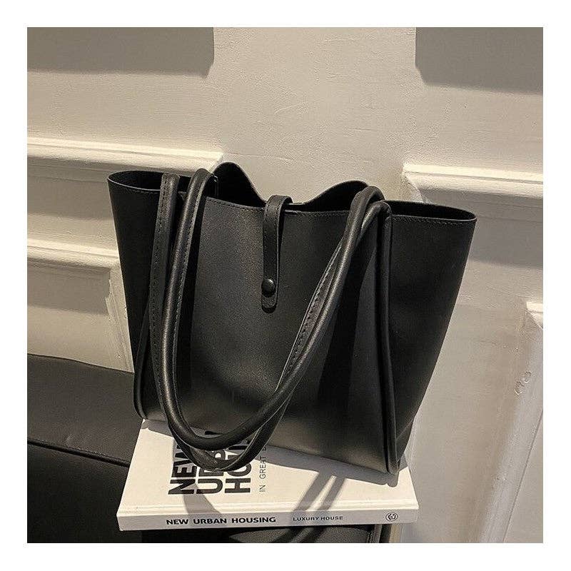 UZ Wholesale Store – wholesale Tote bag – Women's – Solid Color Minimalist Handheld Single Shoulder Tote Leather Bag6