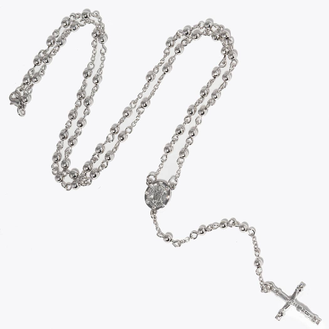 Fashion City - Wholesale Ketting met gebedskralen - Goudverguld rozenkransketting1