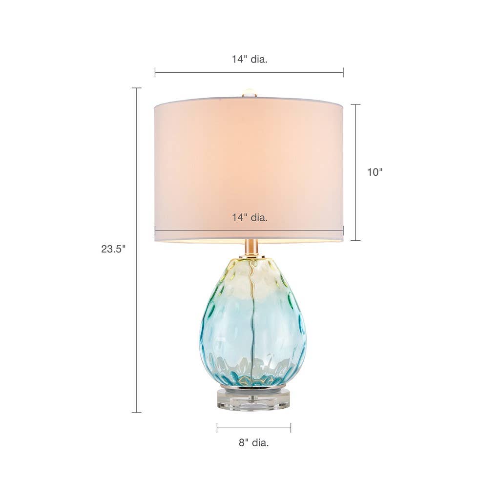 Olliix - Vente Lampes d'appoint/de bureau - Lampe de table en verre dégradé bleu vert3