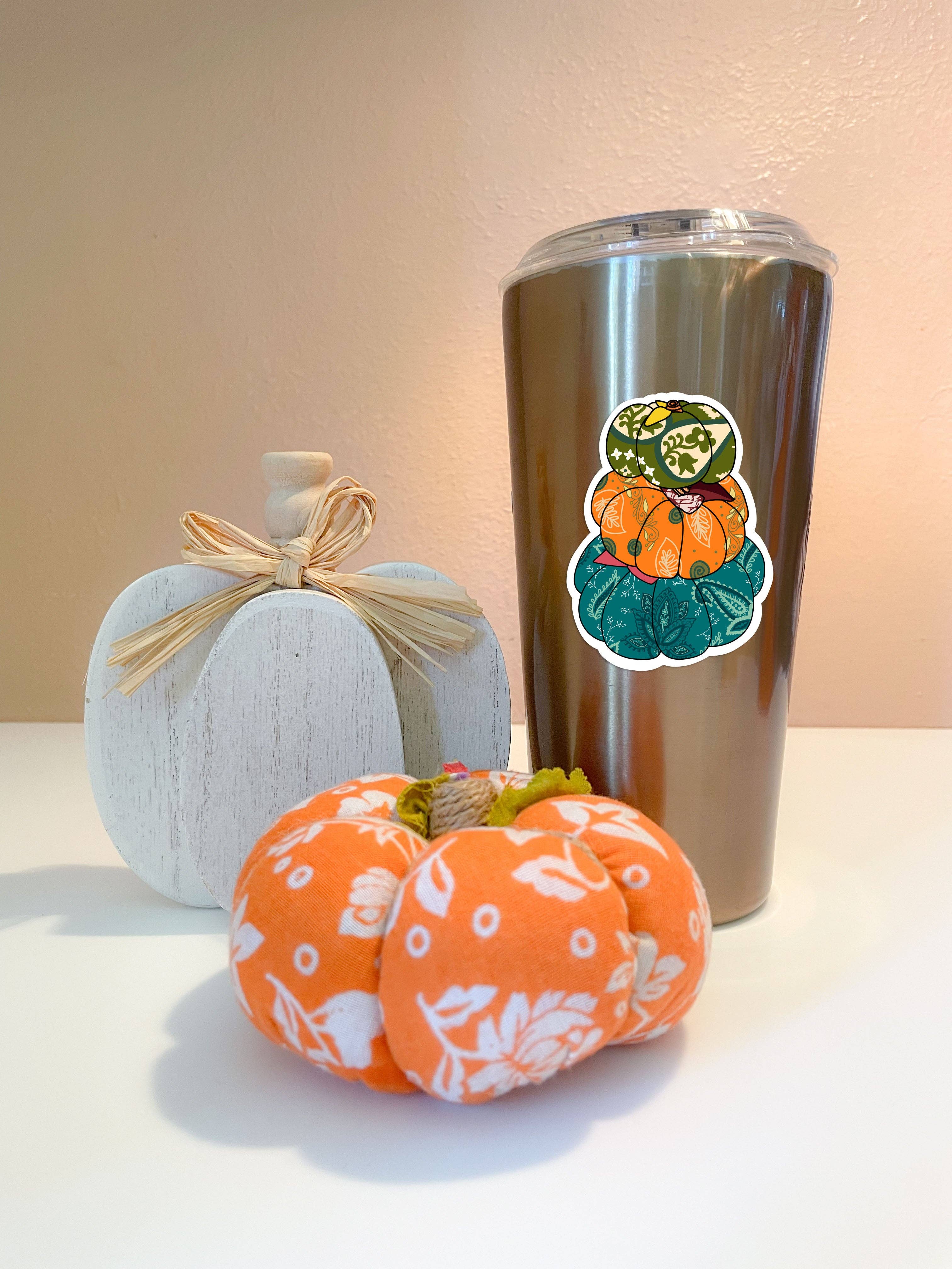 Asha Project – wholesale Sticker – Saree Pumpkin Stack | Vinyl Sticker | 2.1 in x 2.8 in3