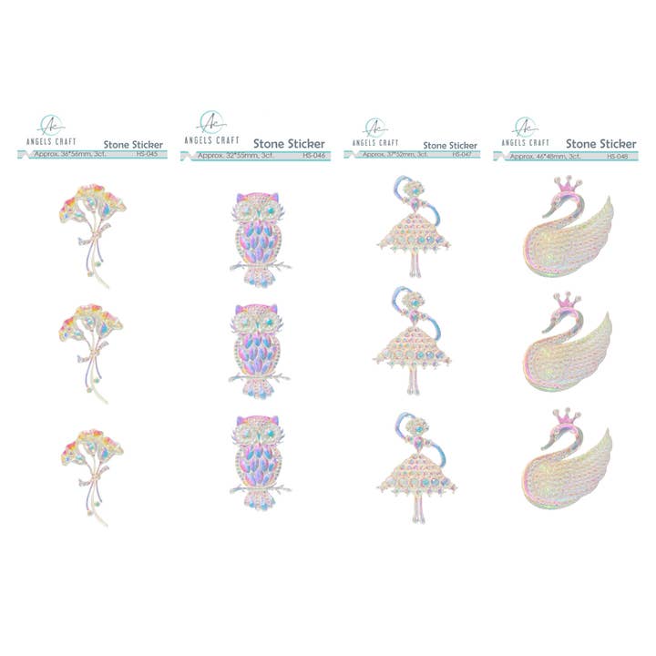 Adesivi con strass da 3 ct (opzioni di stile disponibili) per la vendita all'ingrosso da parte di Angels Craft