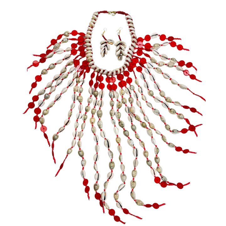 Treasure Jewelry - Wholesale Bib necklace - Large Cowrie Shell Bib Necklace Cowie Necklace11